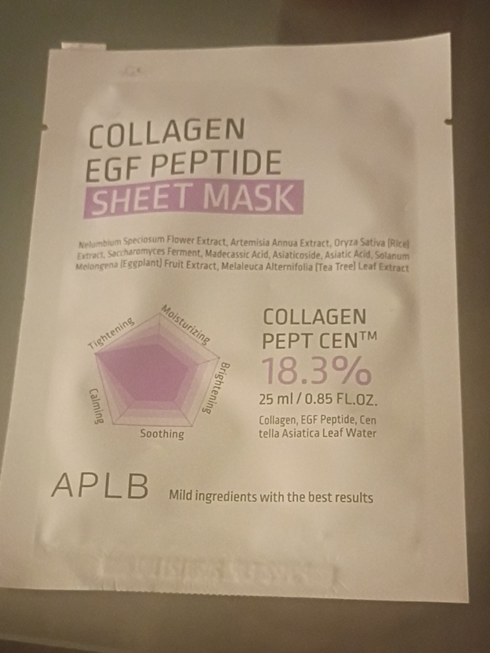 APL Collagen EGF Peptide Sheet Mask - Lavender Accent